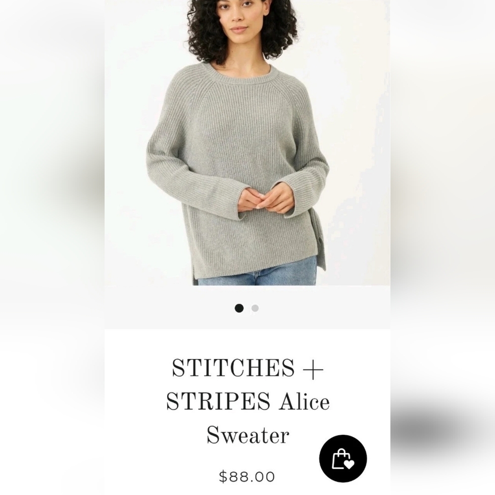 Stitches+Stripes Revolve Womens Size S Alice Sweater Grey Knit Crewneck $88 MSRP